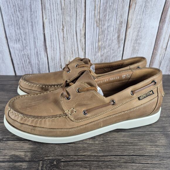 Mephisto Boating Spinnaker Grizzly Brown Leather Deck Shoes Men's Sz 11.5 (GUC) - Picture 1 of 9